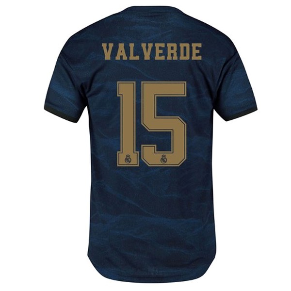 Camiseta Real Madrid NO.15 Valverde Segunda equipo 2019-20 Azul